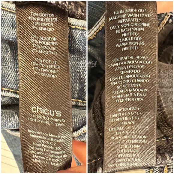 Chico's The So Lifting Collection Ankle Denim Jeans Size 6 - Picture 6 of 6